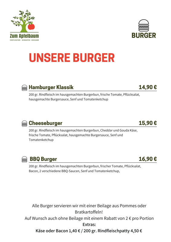 Burger Karte