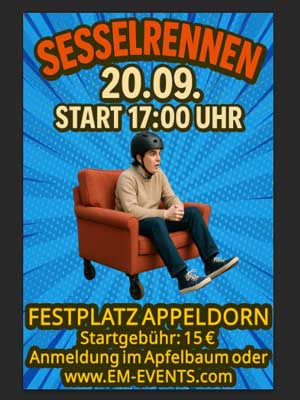Sesselrennen im Apfelbaum